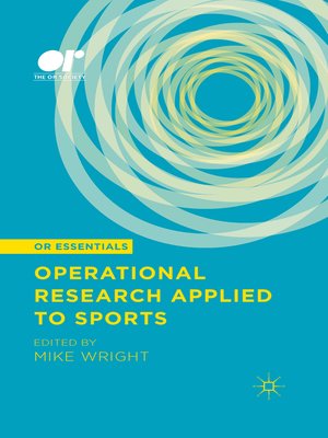 cover image of Operational Research Applied to Sports